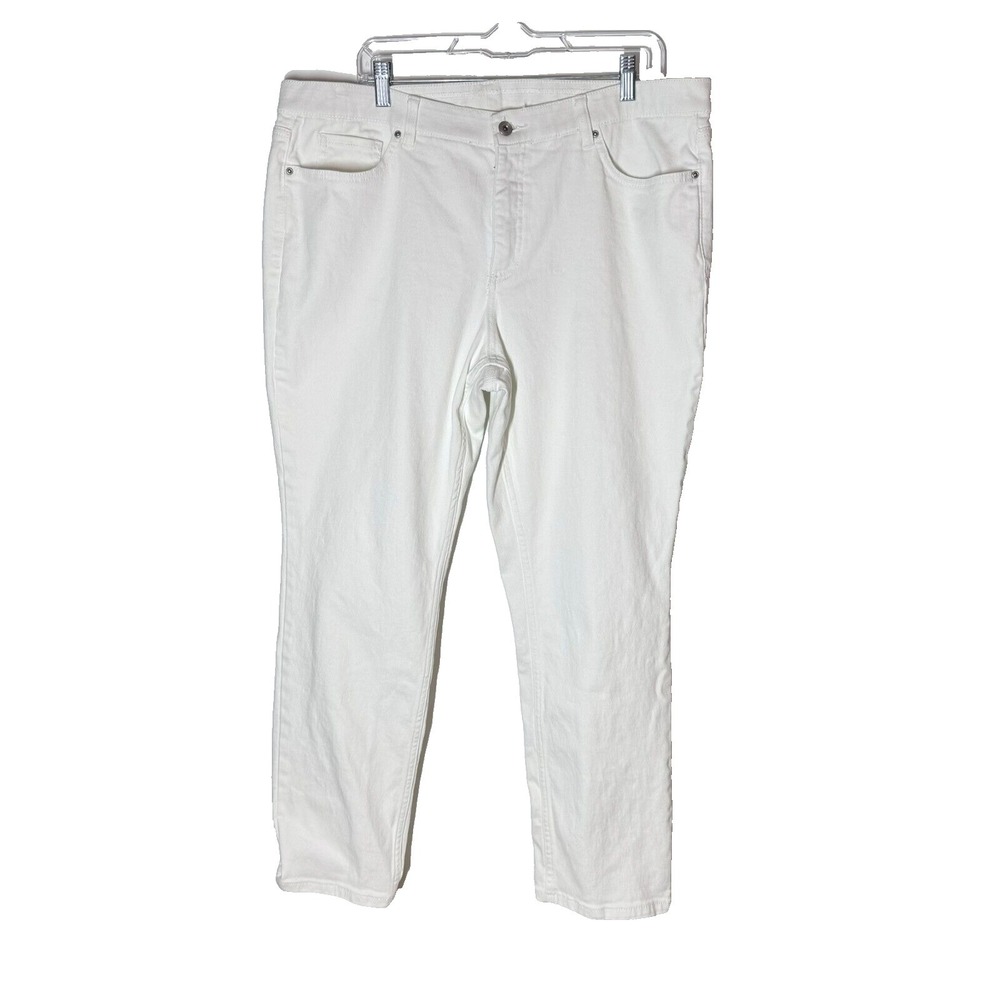 Denim Co Company White Jeans Sz 20W‎ How Slimming Straight Stretch A272958